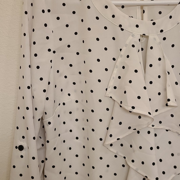 New York and Company Polka Dot Blouse - Picture 3 of 6